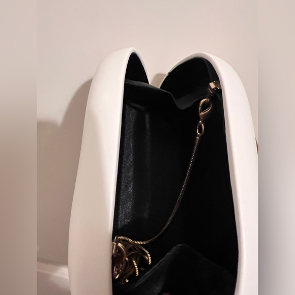 Zara Cream Gold Womens Hard Clutch Purse Box Crossbody Metallic Formal Wedding - Picture 7 of 11